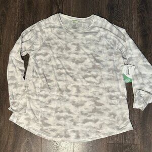 Tek Gear long sleeve wicking t-shirt - light gray/white camo print